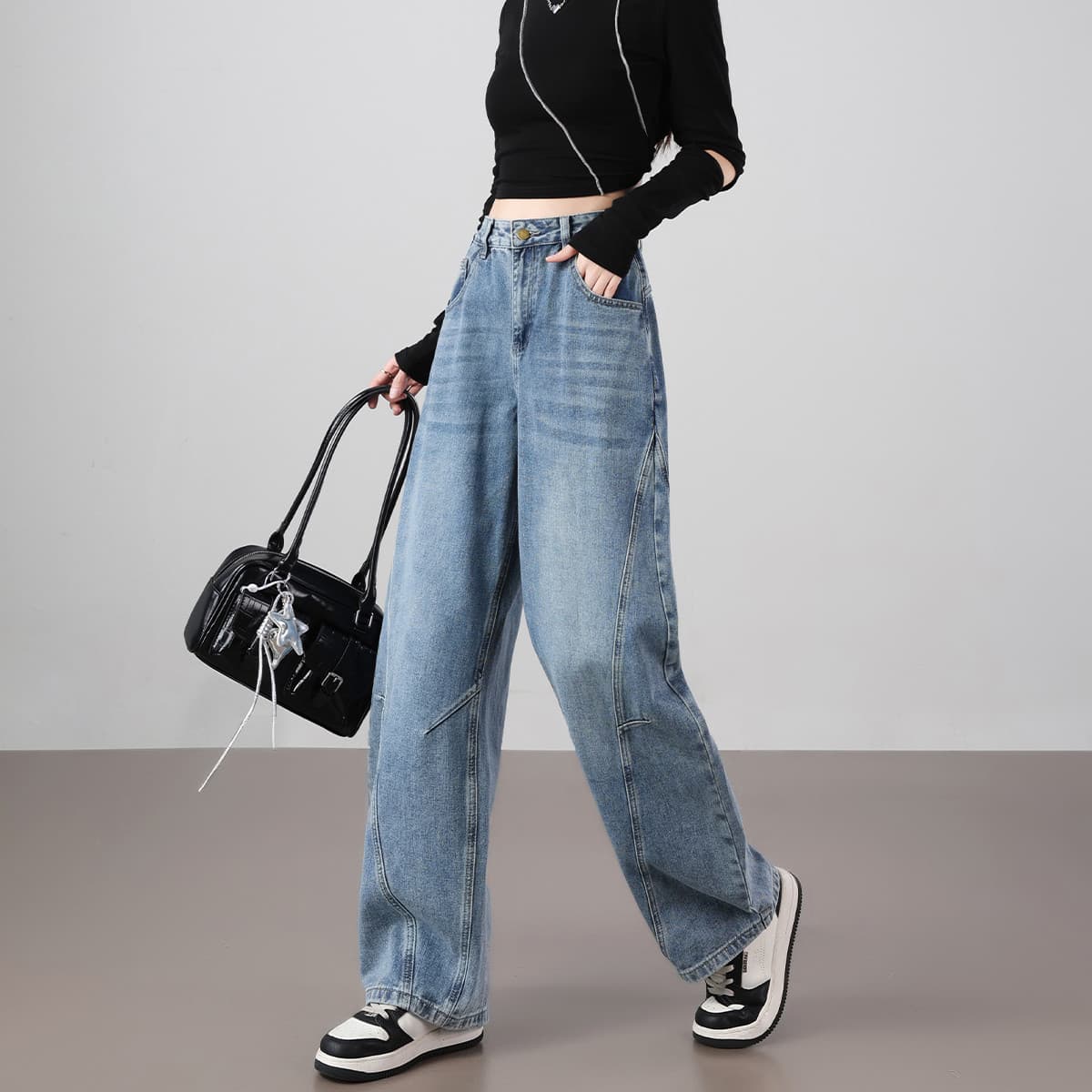 Джинсы Tonlion Medium Blue Women's Jeans Тонлион Средне-синие Женские Джинсы - изображение 4