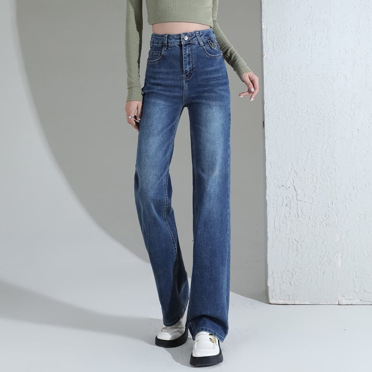 Джинсы Tonlion Medium Blue Women's Jeans Тонлион Средне-синие Женские Джинсы - изображение 3
