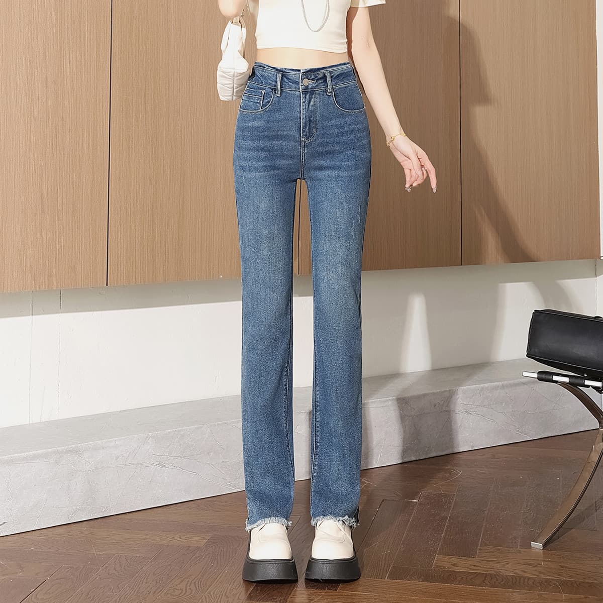Джинсы Tonlion Medium Blue Women's Jeans Тонлион Средне-синие Женские Джинсы - изображение 2