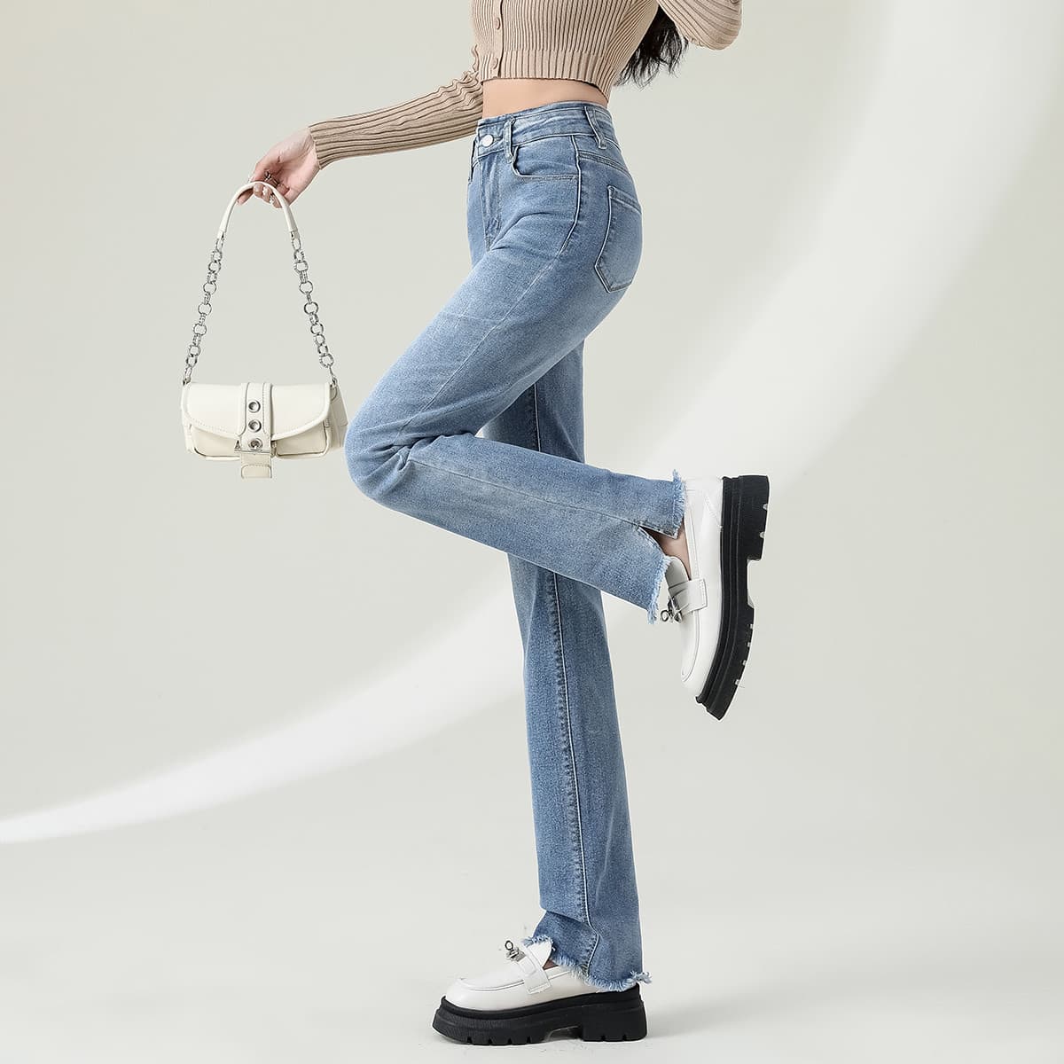 Джинсы Tonlion Medium Blue Women's Jeans Тонлион Средне-синие Женские Джинсы - изображение 4