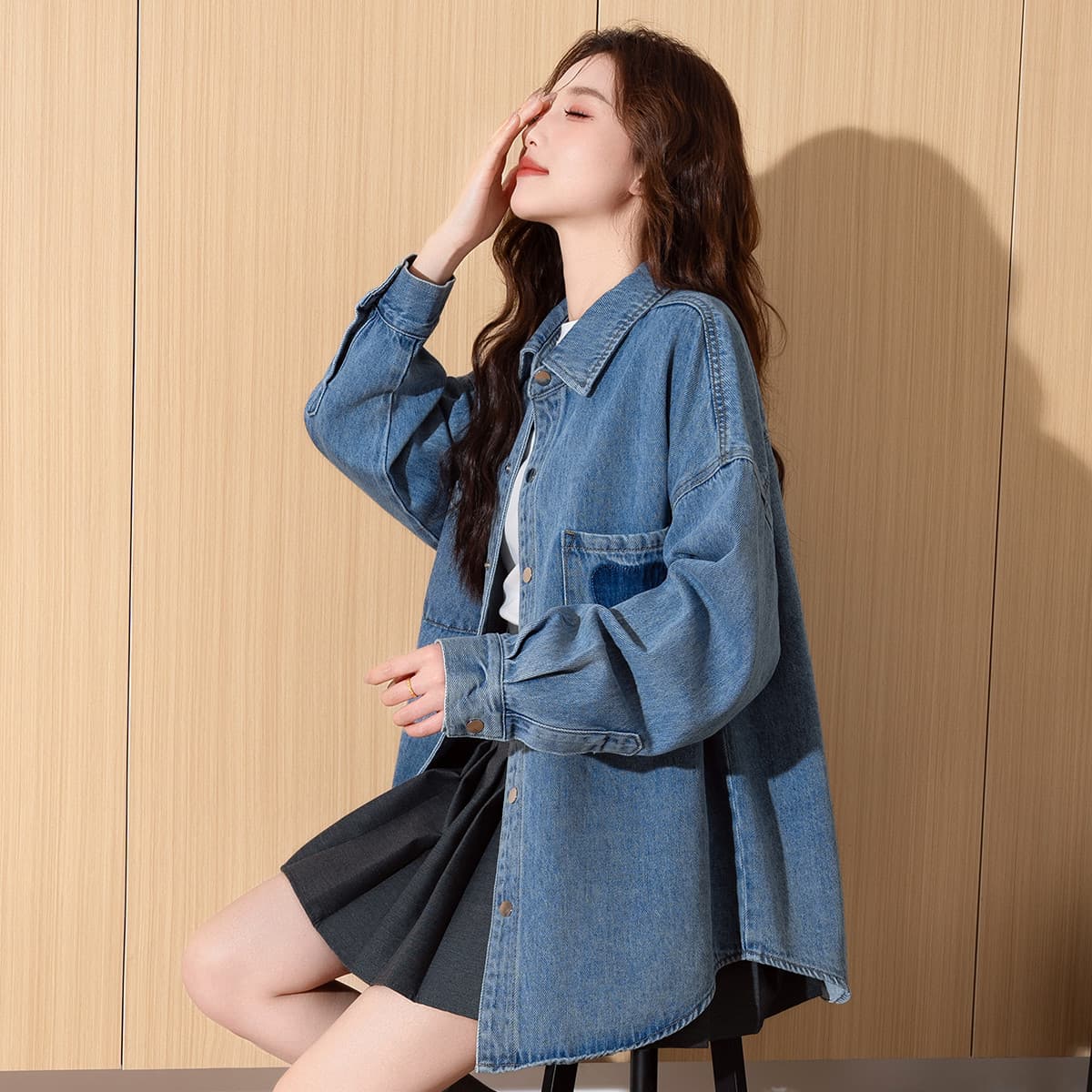 Блузка Tonlion Средне-голубые Женские Рубашки - изображение 2
