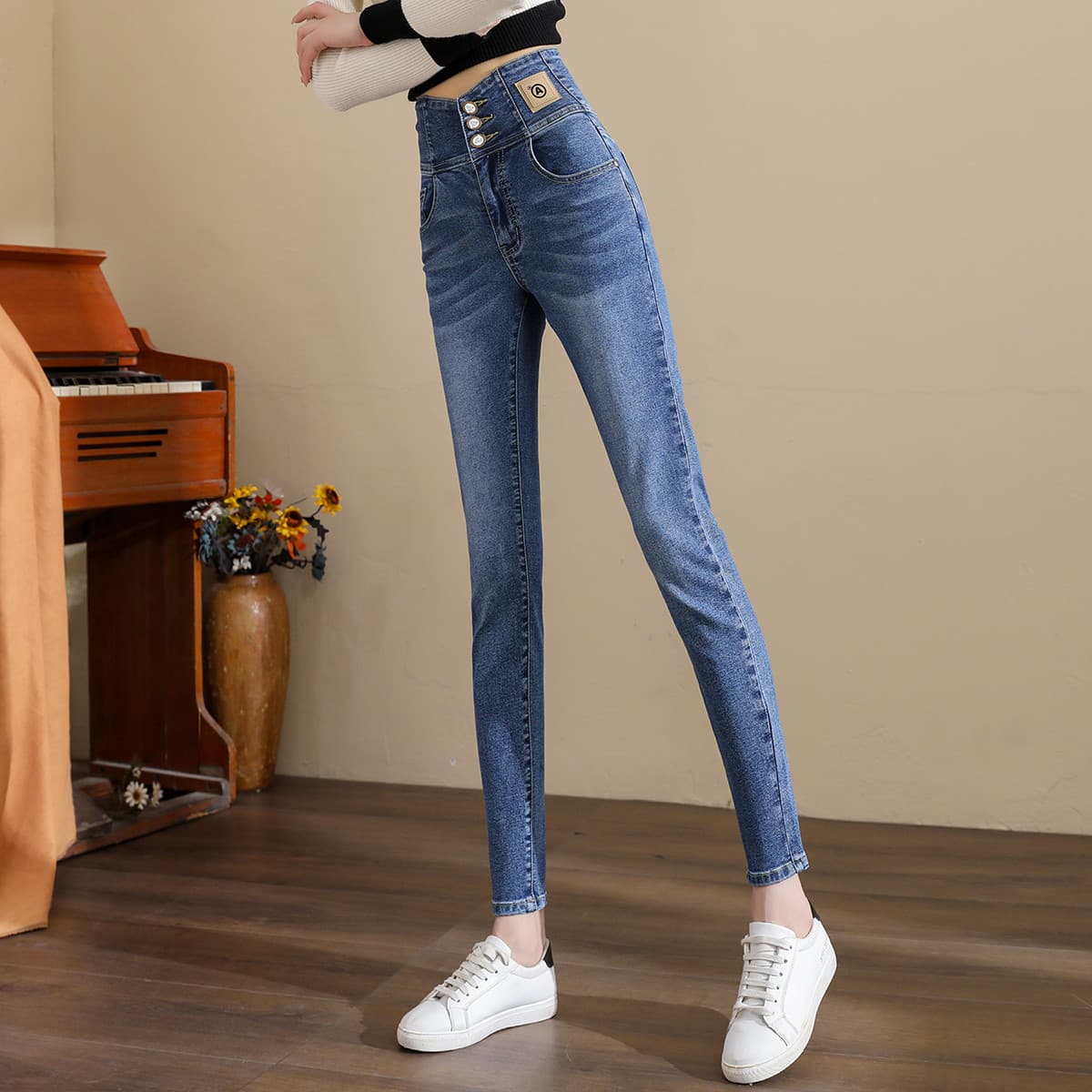 Джинсы Tonlion Medium Blue Women's Jeans Тонлион Средне-синие Женские Джинсы - изображение 2