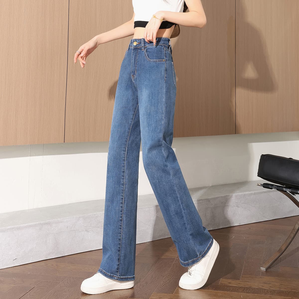 Джинсы Tonlion Medium Blue Women's Jeans Тонлион Средне-синие Женские Джинсы - изображение 7