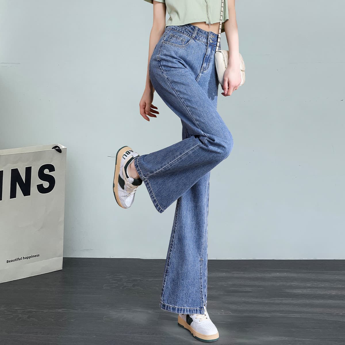 Джинсы Tonlion Medium Blue Women's Jeans Тонлион Средне-синие Женские Джинсы - изображение 4