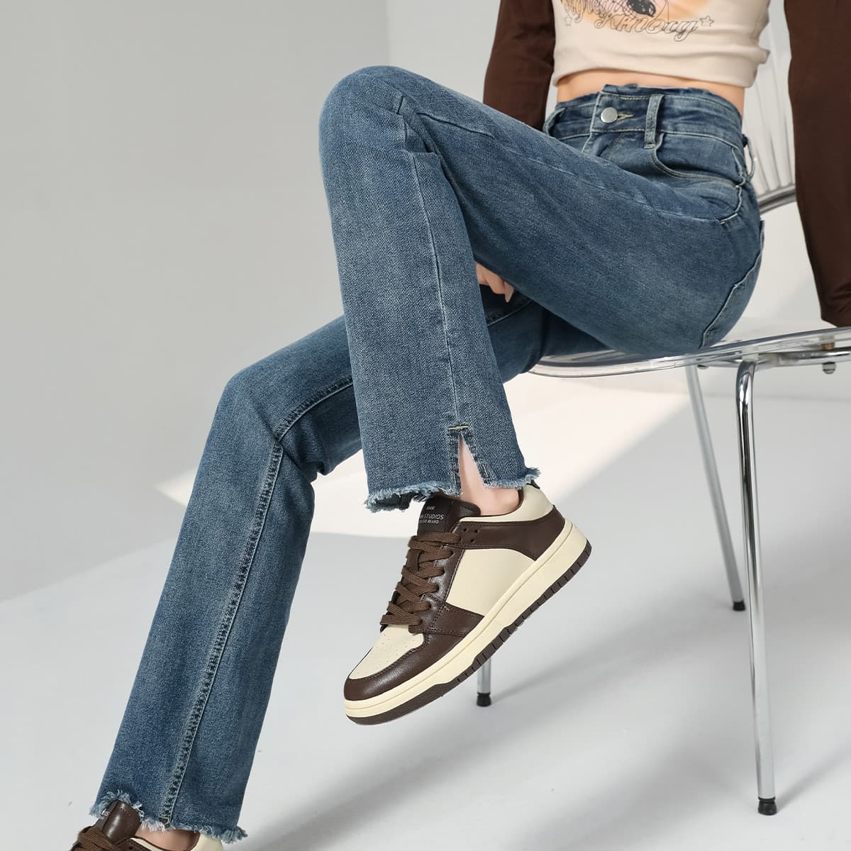 Джинсы Tonlion Medium Blue Women's Jeans Тонлион Средне-синие Женские Джинсы - изображение 4