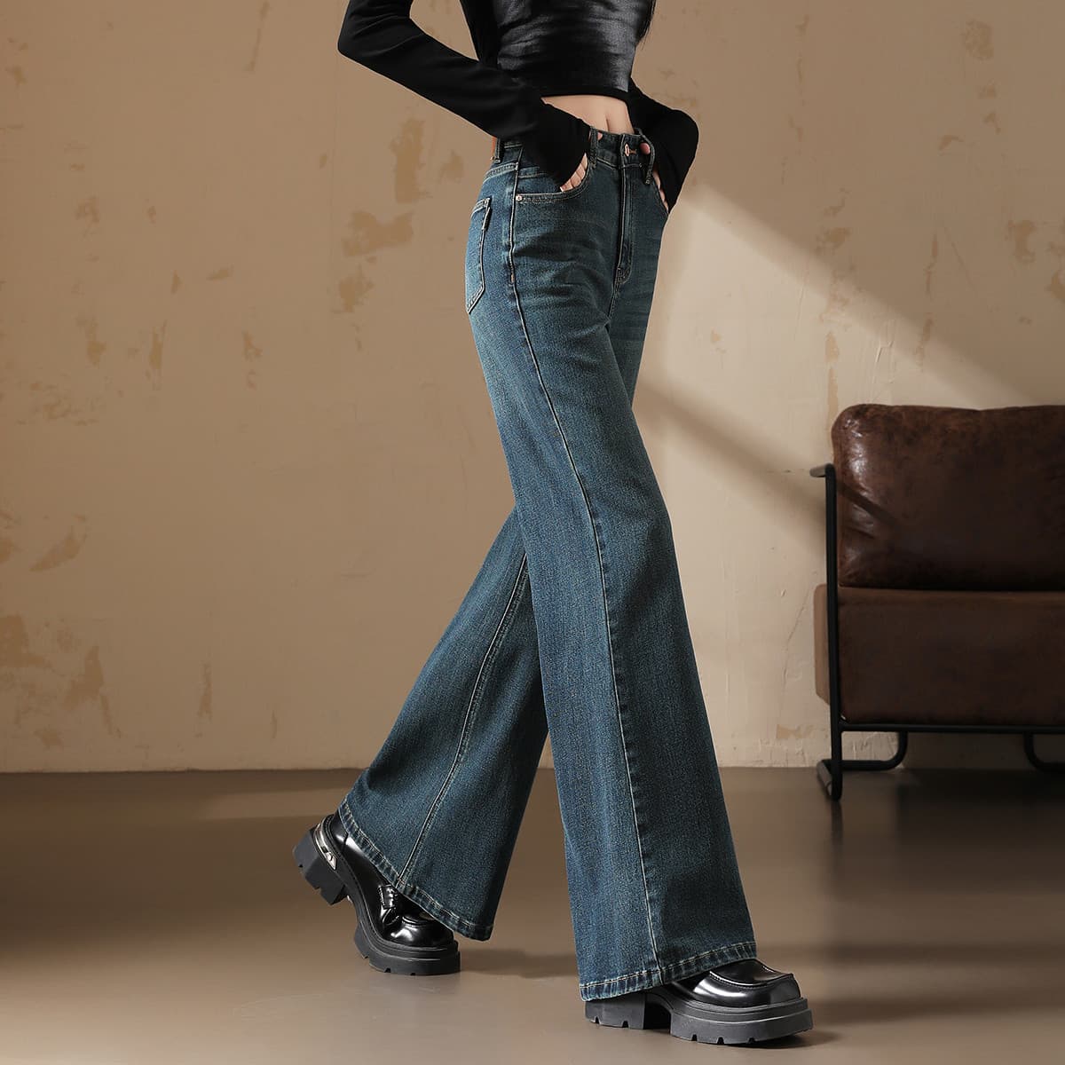 Джинсы Tonlion Blue Women's Jeans Тонлион Синий Женские Джинсы - изображение 6