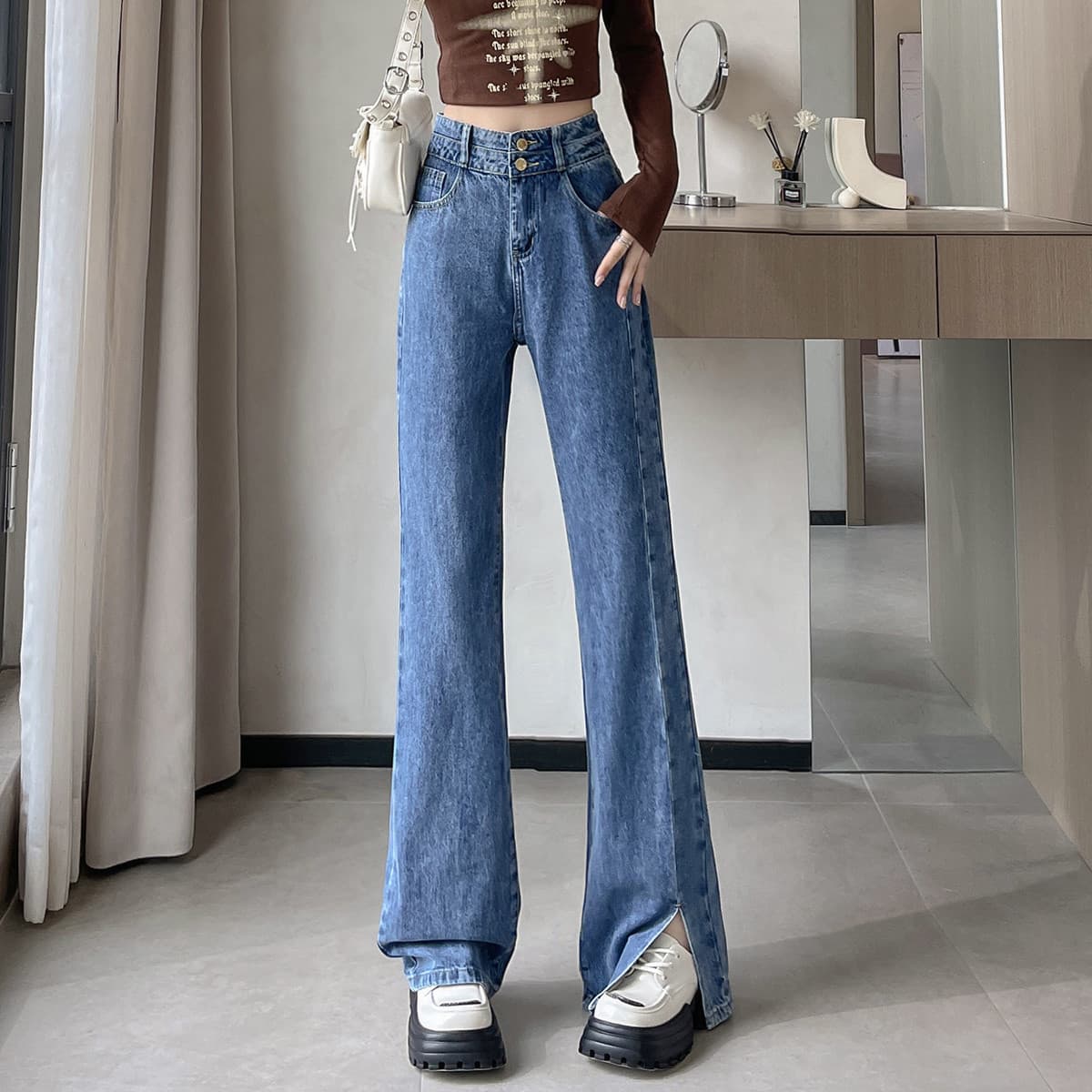 Джинсы Tonlion Medium Blue Women's Jeans Тонлион Средне-синие Женские Джинсы - изображение 2