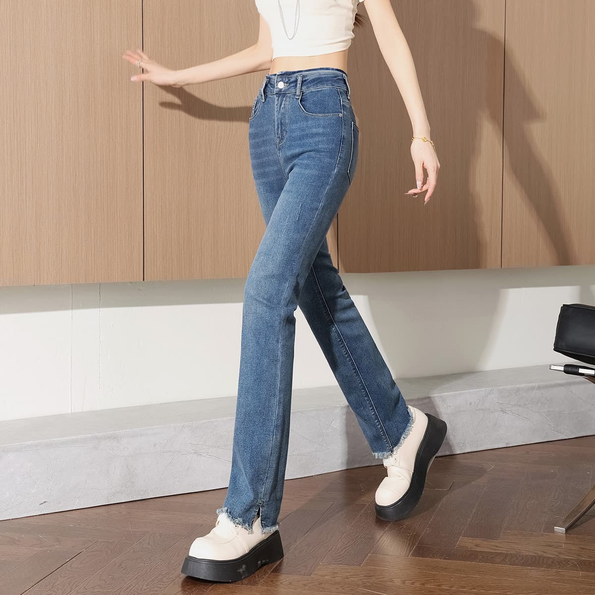 Джинсы Tonlion Medium Blue Women's Jeans Тонлион Средне-синие Женские Джинсы - изображение 3