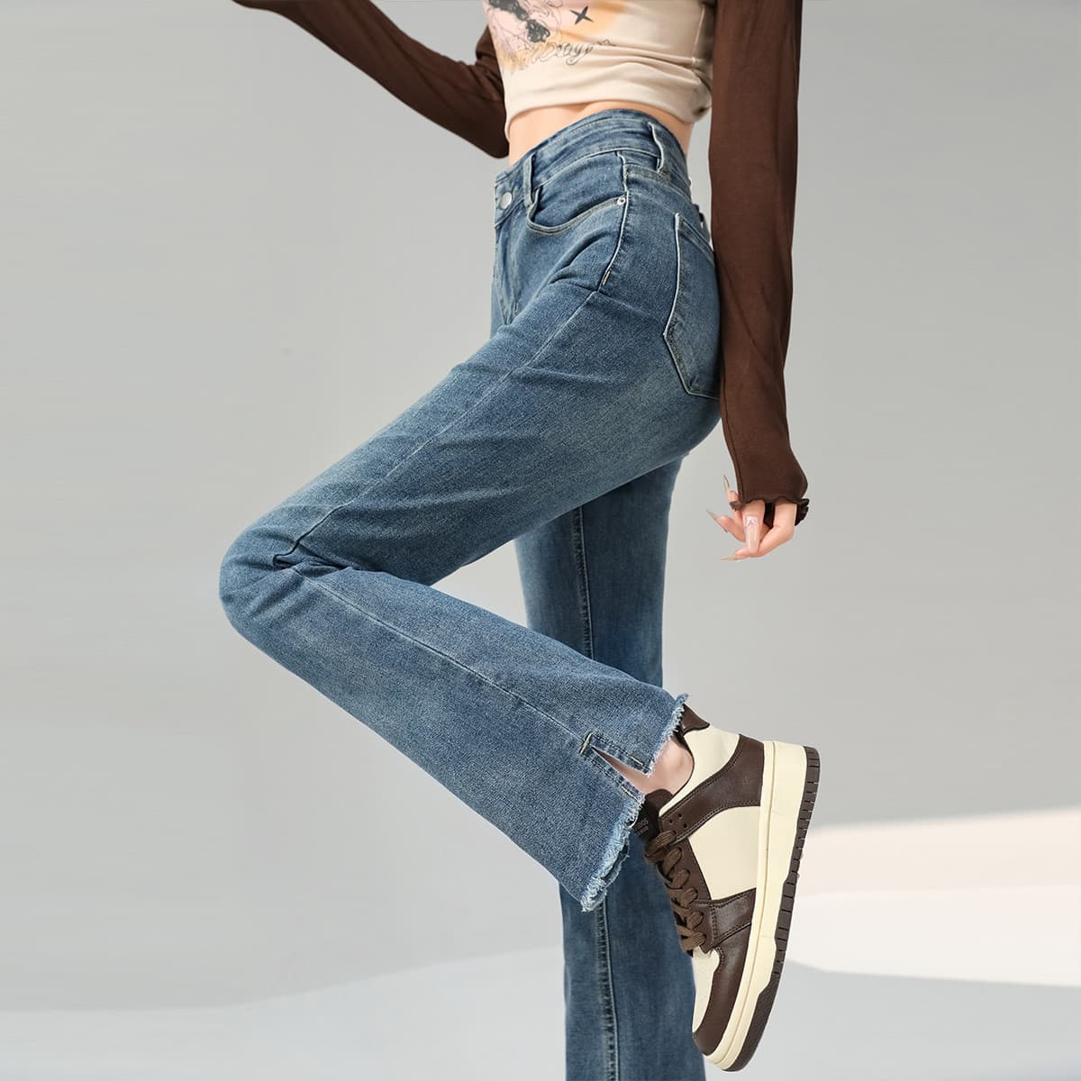 Джинсы Tonlion Medium Blue Women's Jeans Тонлион Средне-синие Женские Джинсы - изображение 3