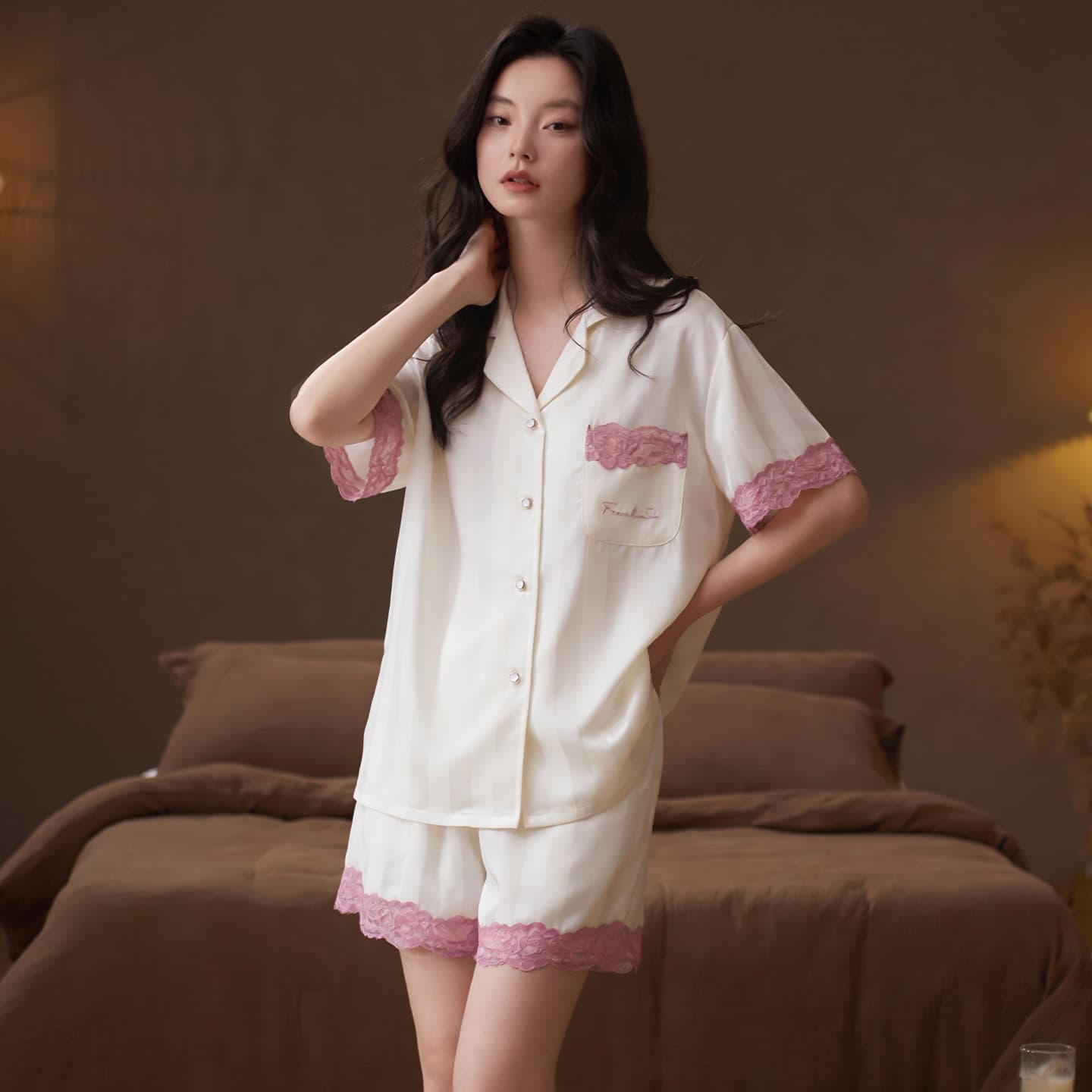 Пижама Jeep KA3325 Double Short Champagne Women's Women's Pajama Sets Jeep KA3325 Двойной Короткий Шампанский Женские Женские Пижамные Комплекты - изображение 3