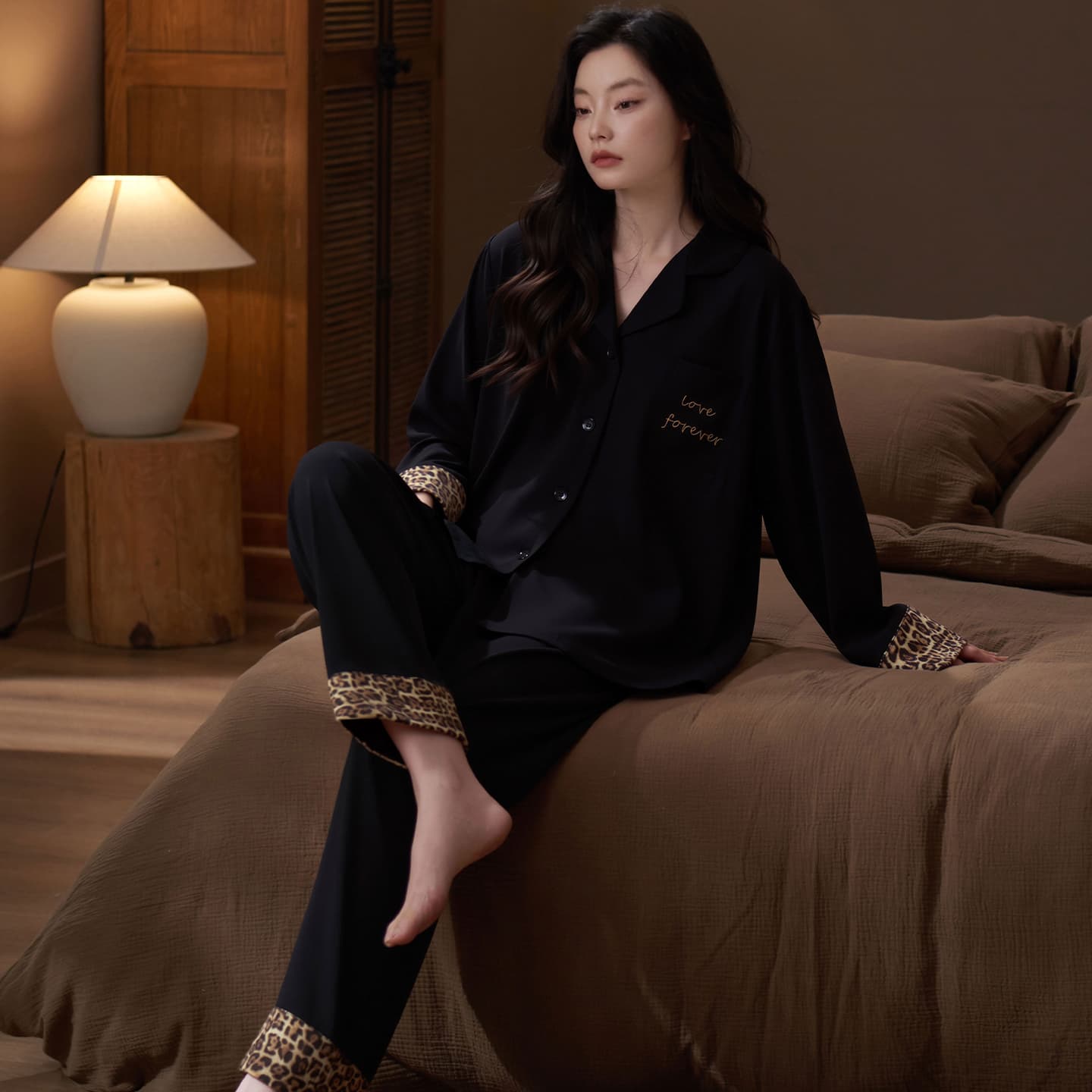 Пижама Jeep KA2211 Pack Long Black Women's Women's Pajama Sets - изображение 4