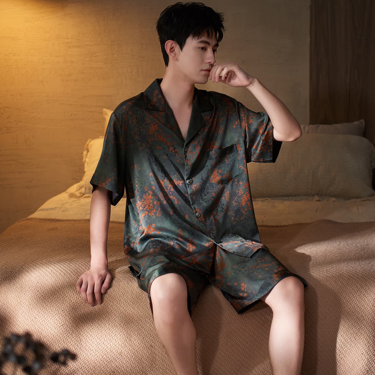 Пижама Jeep DA 123 Double Short Dark Green Men's Pajama Sets Джип DA 123 Двойной Короткий Темно-Зеленый Мужской Комплект Пижам - изображение 2