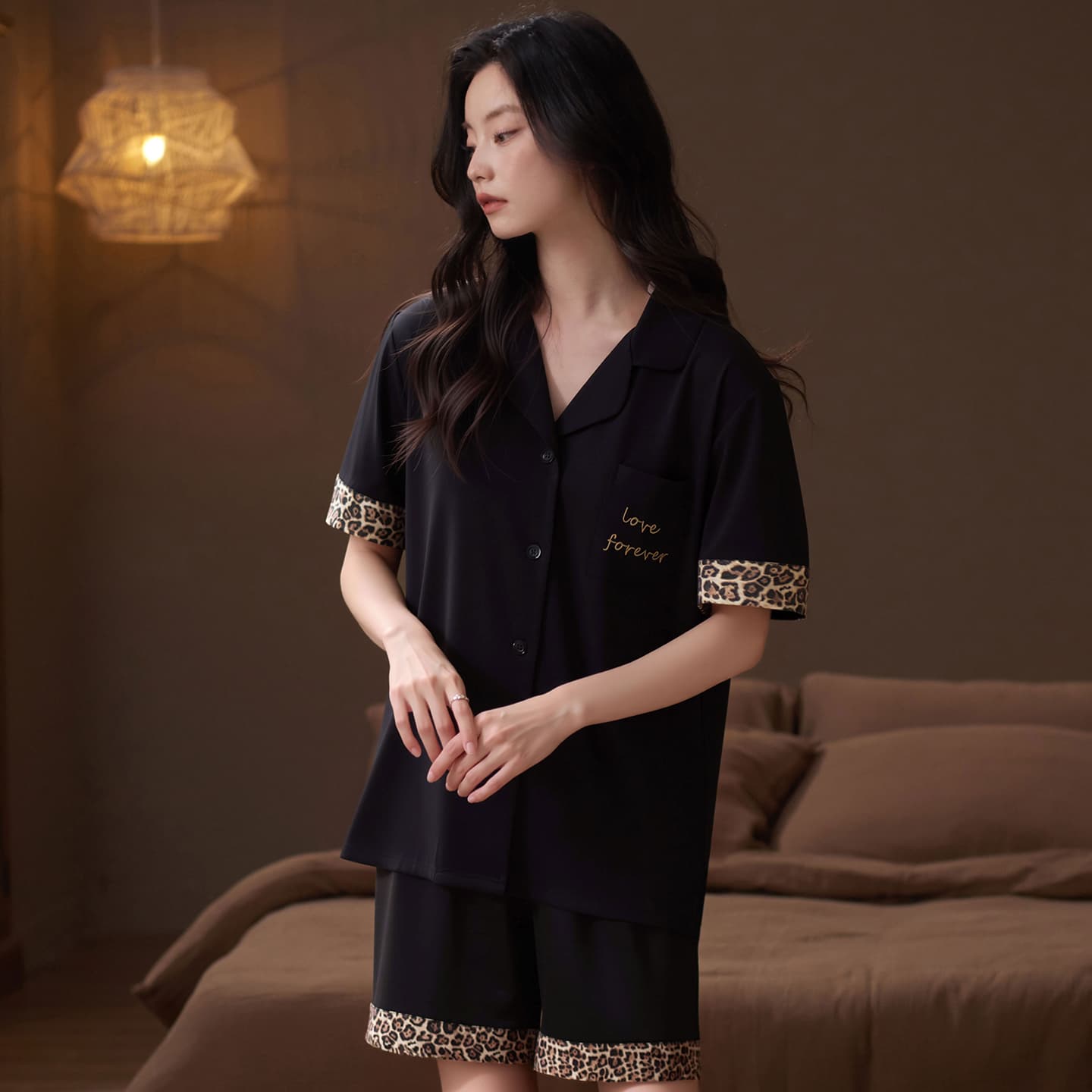 Пижама Jeep KA3311 Double Short Black Women's Women's Pajama Sets - изображение 3