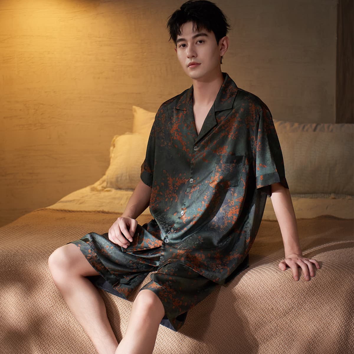 Пижама Jeep DA 123 Double Short Dark Green Men's Pajama Sets Джип DA 123 Двойной Короткий Темно-Зеленый Мужской Комплект Пижам - изображение 6