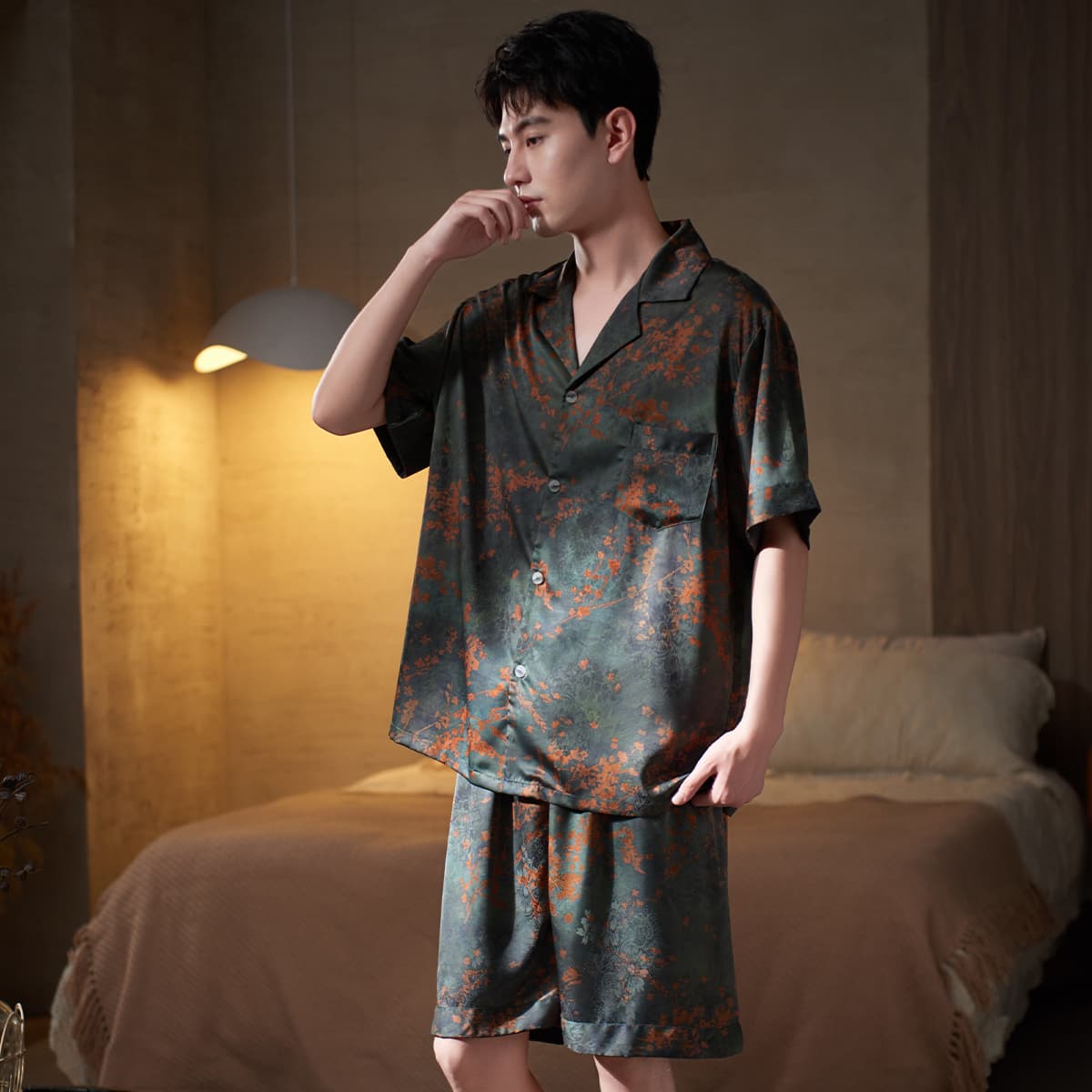 Пижама Jeep DA 123 Double Short Dark Green Men's Pajama Sets Джип DA 123 Двойной Короткий Темно-Зеленый Мужской Комплект Пижам - изображение 5