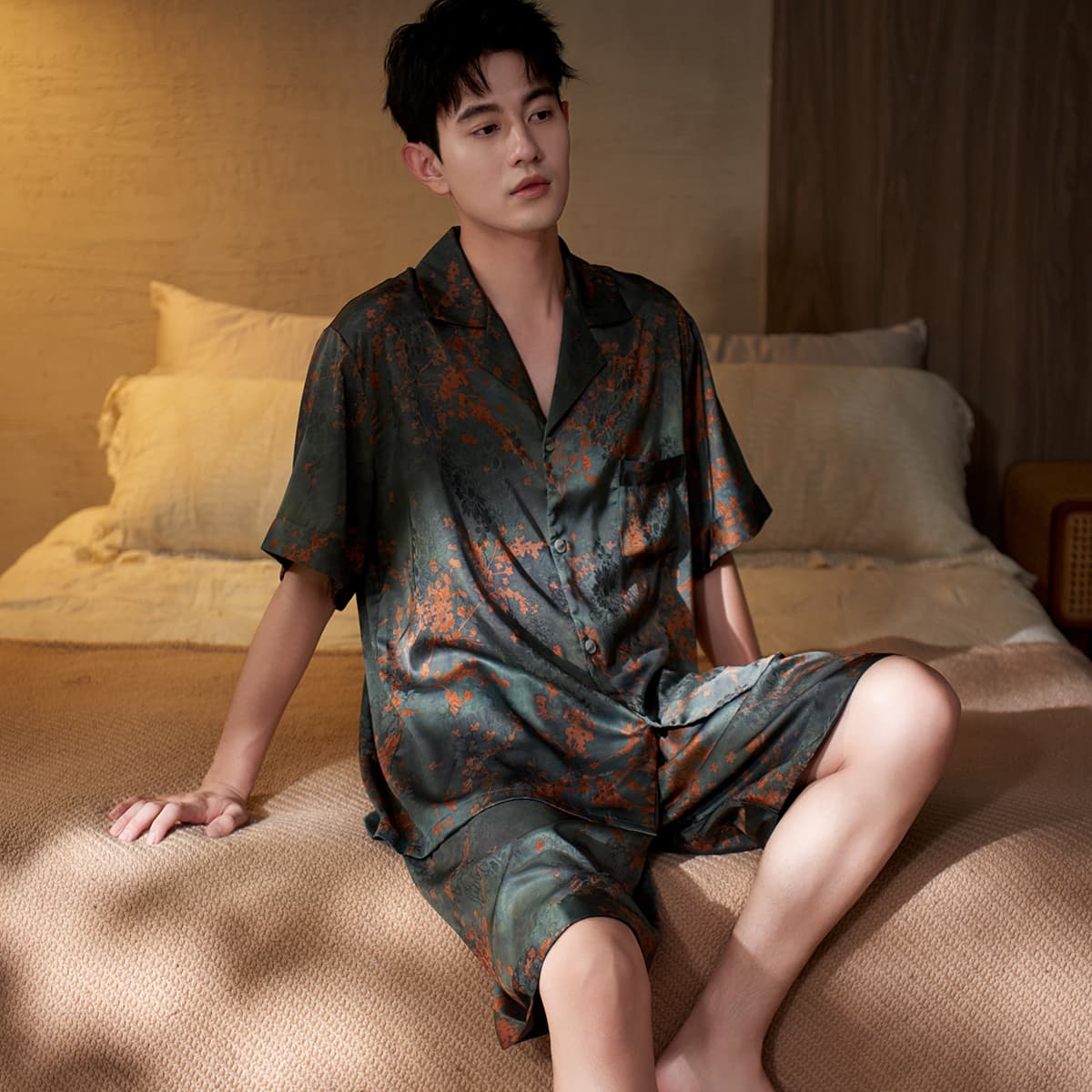 Пижама Jeep DA 123 Double Short Dark Green Men's Pajama Sets Джип DA 123 Двойной Короткий Темно-Зеленый Мужской Комплект Пижам - изображение 3