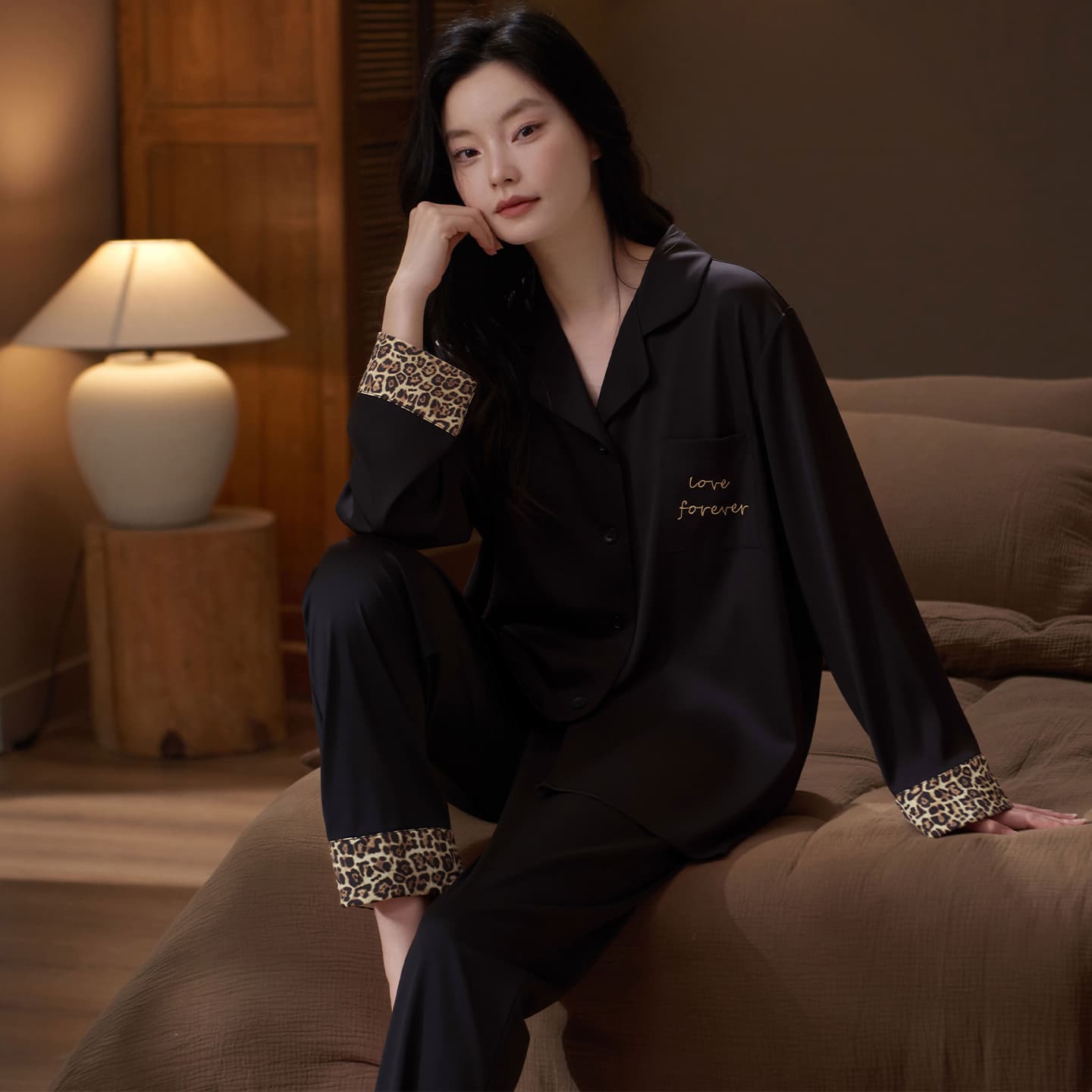Пижама Jeep KA2211 Pack Long Black Women's Women's Pajama Sets - изображение 5