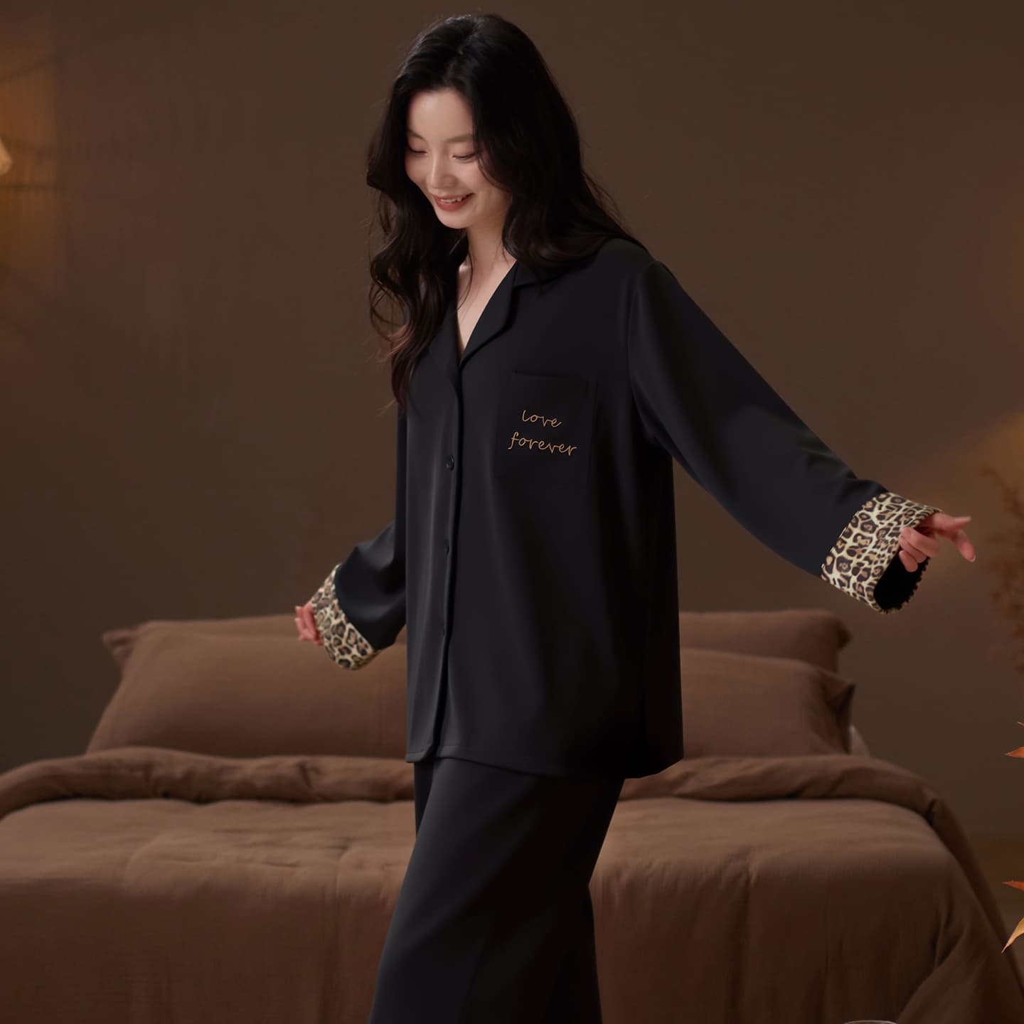 Пижама Jeep KA2211 Pack Long Black Women's Women's Pajama Sets - изображение 2