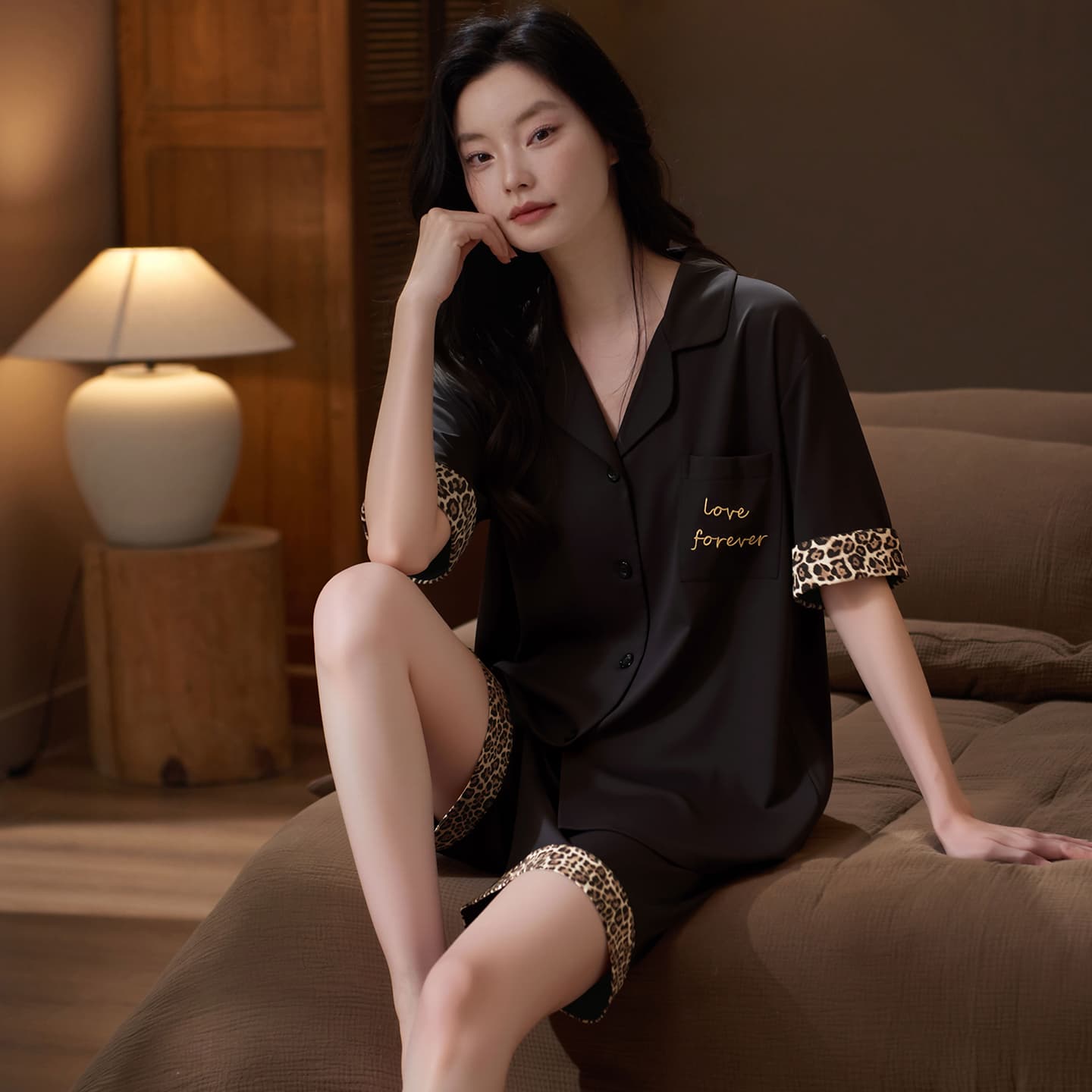 Пижама Jeep KA3311 Double Short Black Women's Women's Pajama Sets - изображение 5