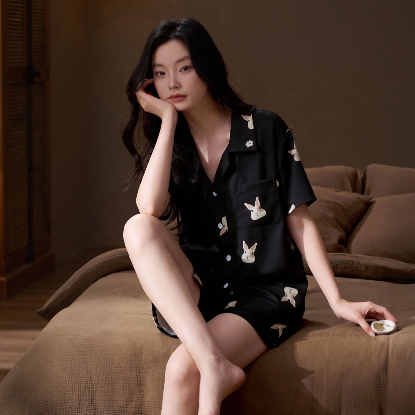 Пижама Jeep KA31012 Double Short Black Women's Women's Pajama Sets - изображение 3