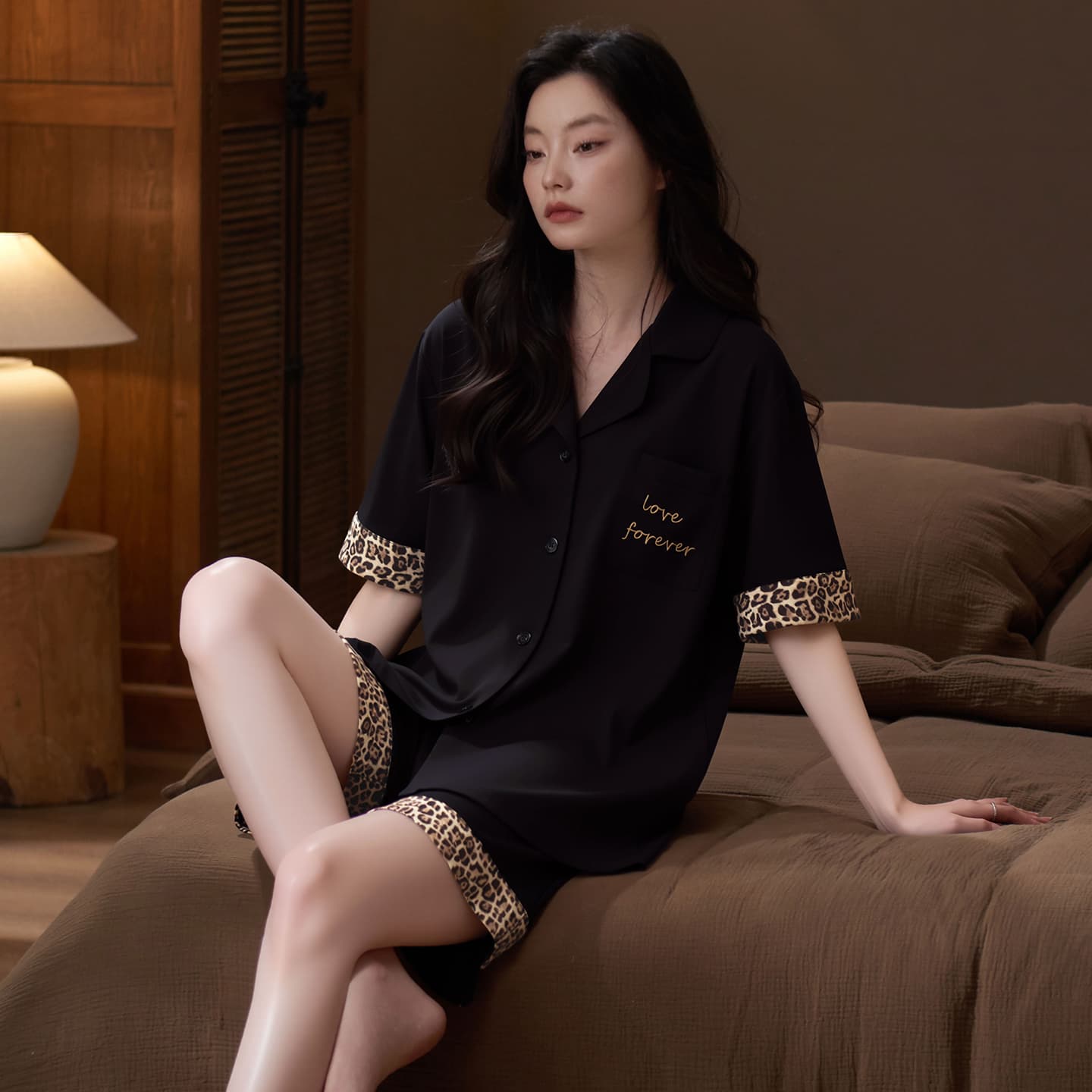 Пижама Jeep KA3311 Double Short Black Women's Women's Pajama Sets - изображение 4