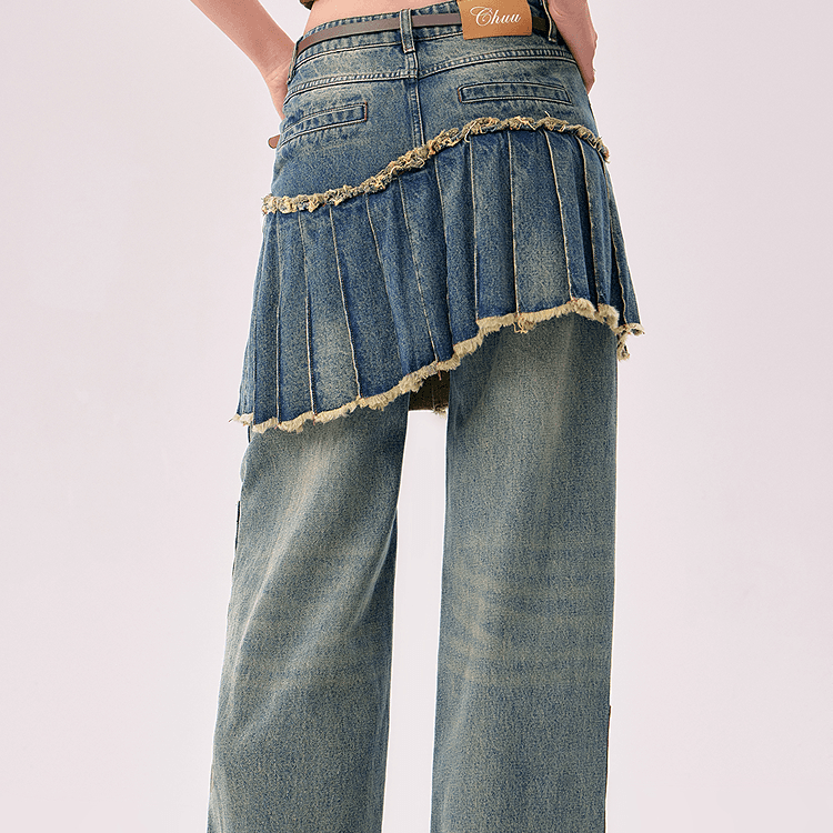 Джинсы CHUU Medium Denim Blue Women's Jeans CHUU Средний деним синий женский джинсы - изображение 3