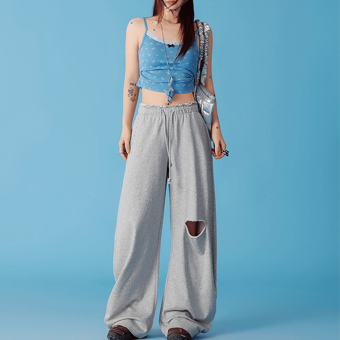 Штаны CHUU Light Photinia Gray Women's Casual Pants CHUU Светло-Фотиния Серый Женские Повседневные Брюки - изображение 3