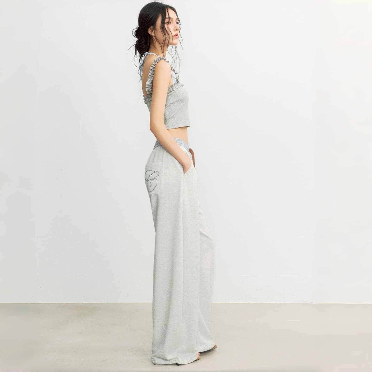 Штаны CHUU Light Photinia Gray Women's Casual Pants CHUU Светло-Фотиния Серый Женские Повседневные Брюки - изображение 4