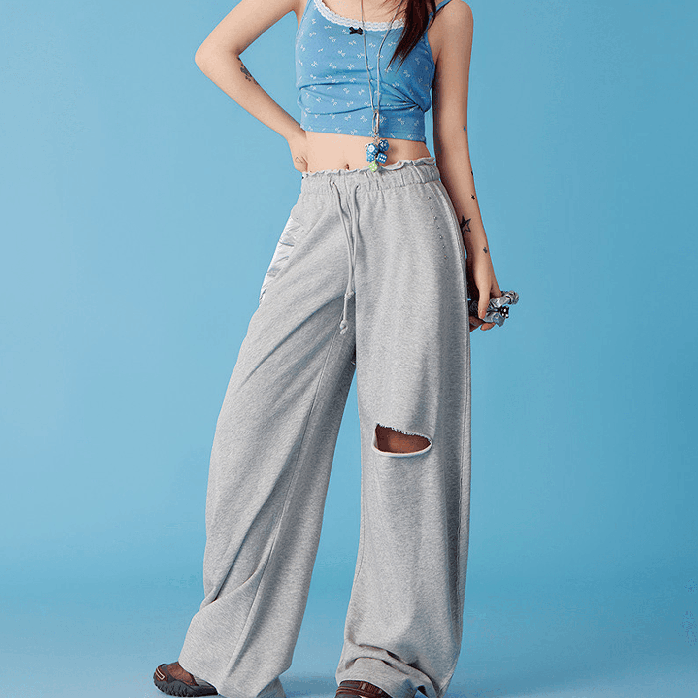 Штаны CHUU Light Photinia Gray Women's Casual Pants CHUU Светло-Фотиния Серый Женские Повседневные Брюки - изображение 5
