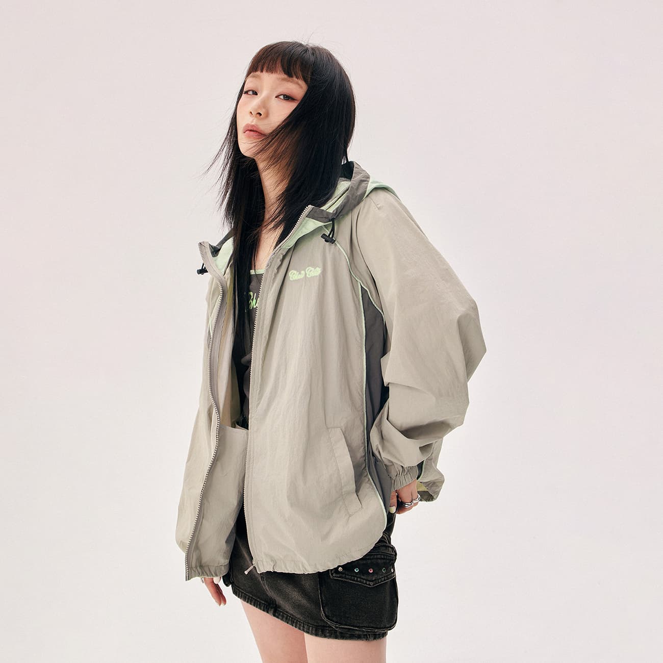 CHUU Cropped Jacket Women's Light Gray CHUU Укороченная куртка женская светло-серый - изображение 3