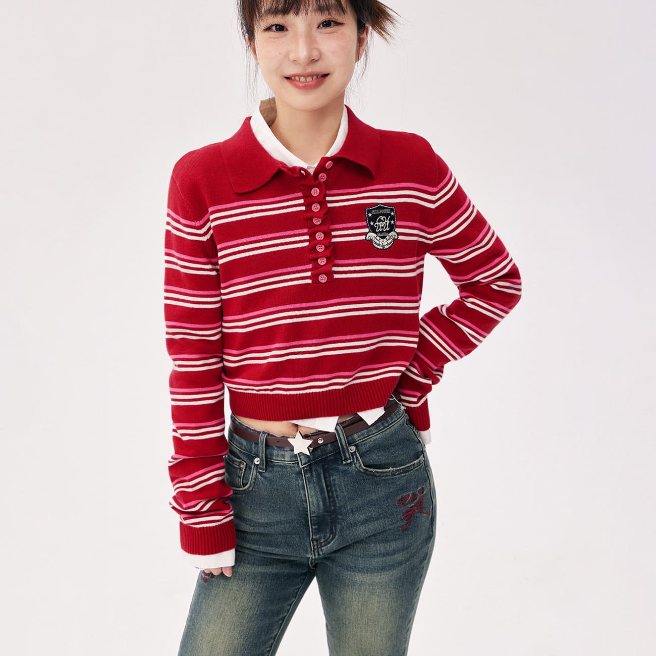 Кофта CHUU Red Stripes Women's Knitwear CHUU Красные Полосы Женская Трикотаж - изображение 3