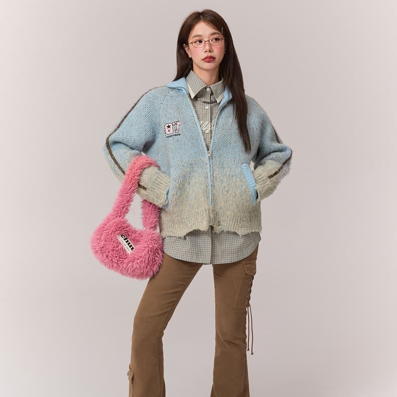 Кофта CHUU Трикотаж Женский Синий Tie Dye - изображение 5
