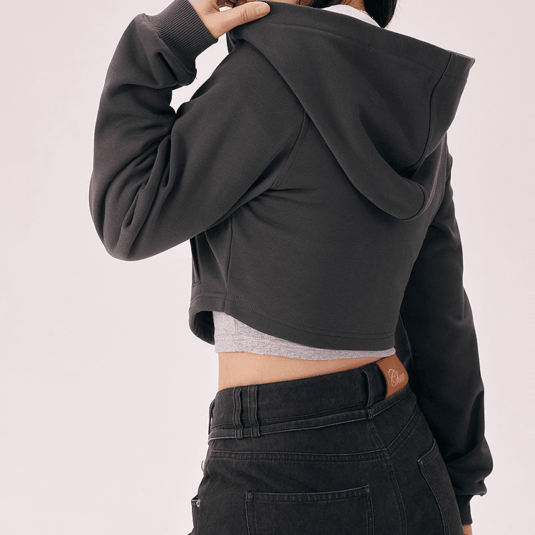CHUU Carbon Gray Женское короткое пальто - изображение 3