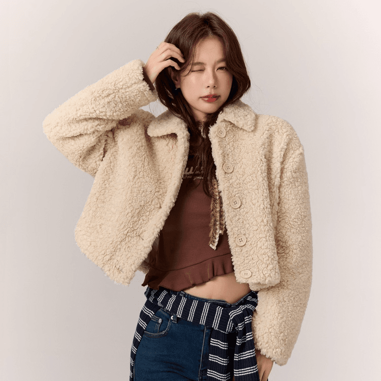 CHUU Cropped Jacket Женская Бежевая - изображение 3