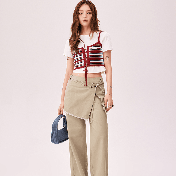 CHUU Red Stripes Women's Vest CHUU Красные Полосы Женские Жилеты - изображение 6
