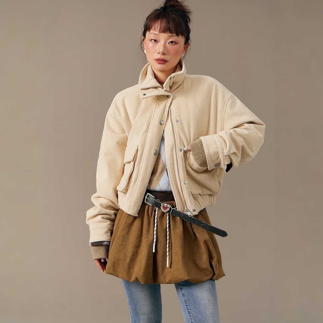 CHUU Абрикос Женское Короткое Пальто - изображение 5