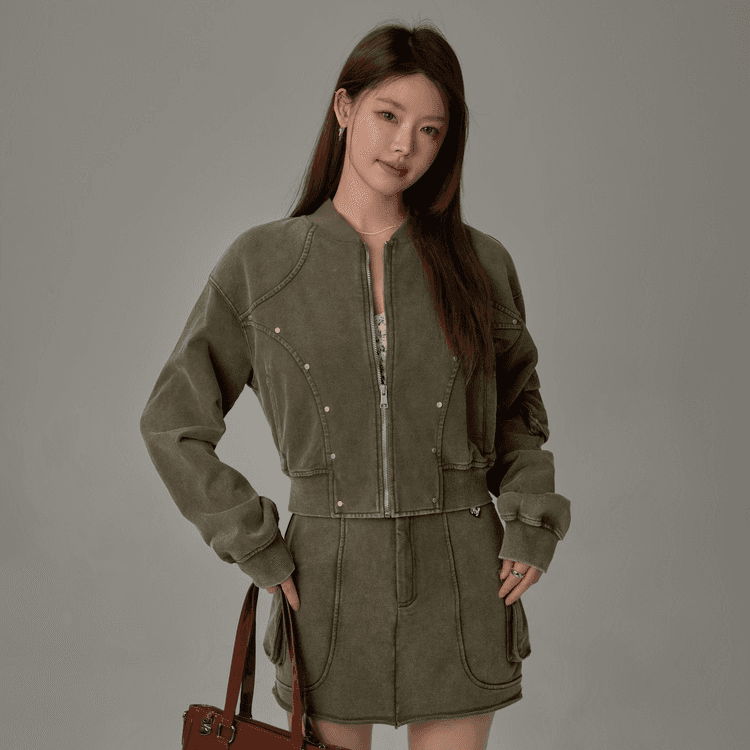 CHUU Cropped Jacket Женская Армейский Зеленый - изображение 3