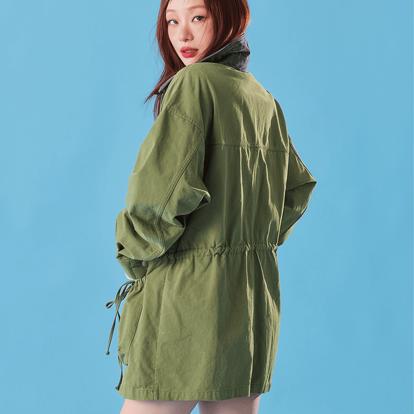 CHUU Army Green Женское короткое пальто - изображение 3