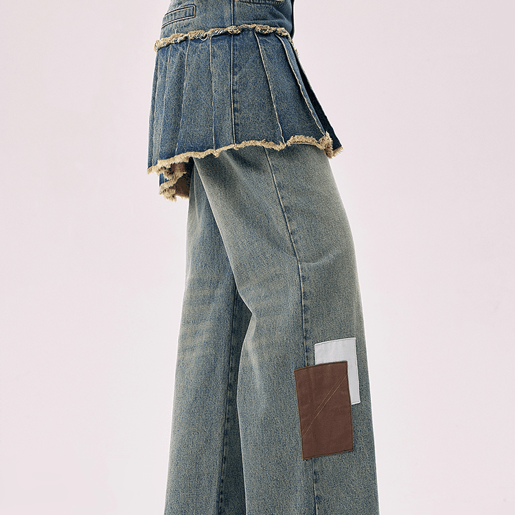 Джинсы CHUU Medium Denim Blue Women's Jeans CHUU Средний деним синий женский джинсы - изображение 4