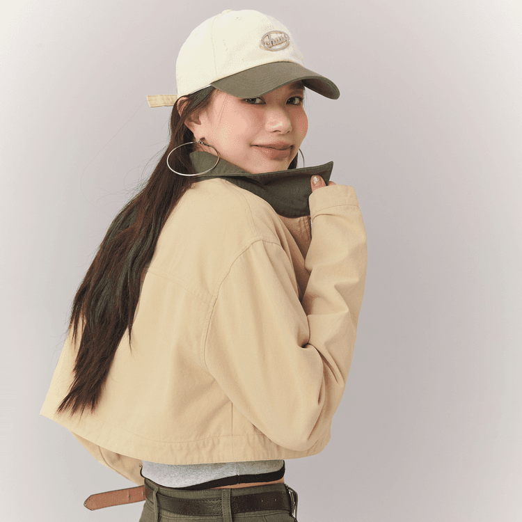 CHUU Khaki Женское короткое пальто - изображение 3