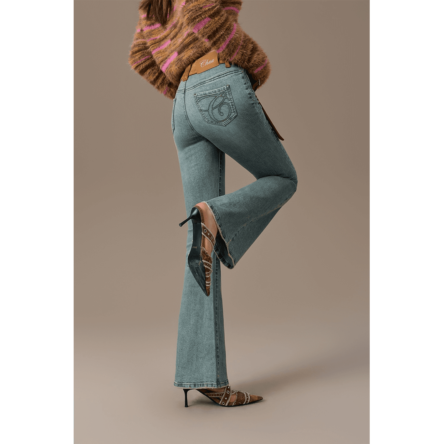 Джинсы CHUU Medium Denim Blue Women's Jeans CHUU Средний деним синий женский джинсы - изображение 5