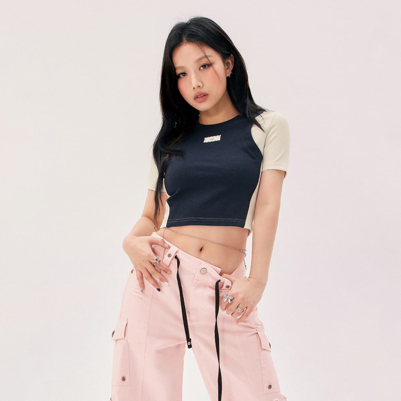 Футболка CHUU Deconstructed Layered Tee Navy - изображение 3