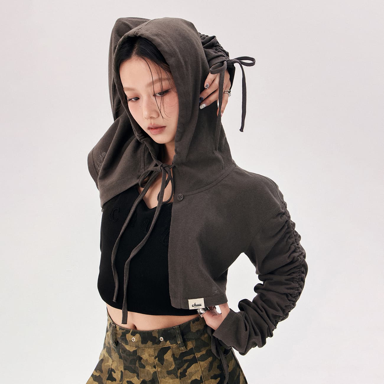 CHUU Cropped Jacket Женская Угольный Серый - изображение 3