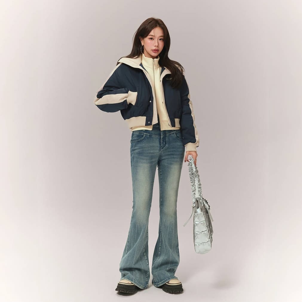 CHUU Cropped Coat Women's White Apricot CHUU Укороченное пальто Женское Белый Абрикос - изображение 6