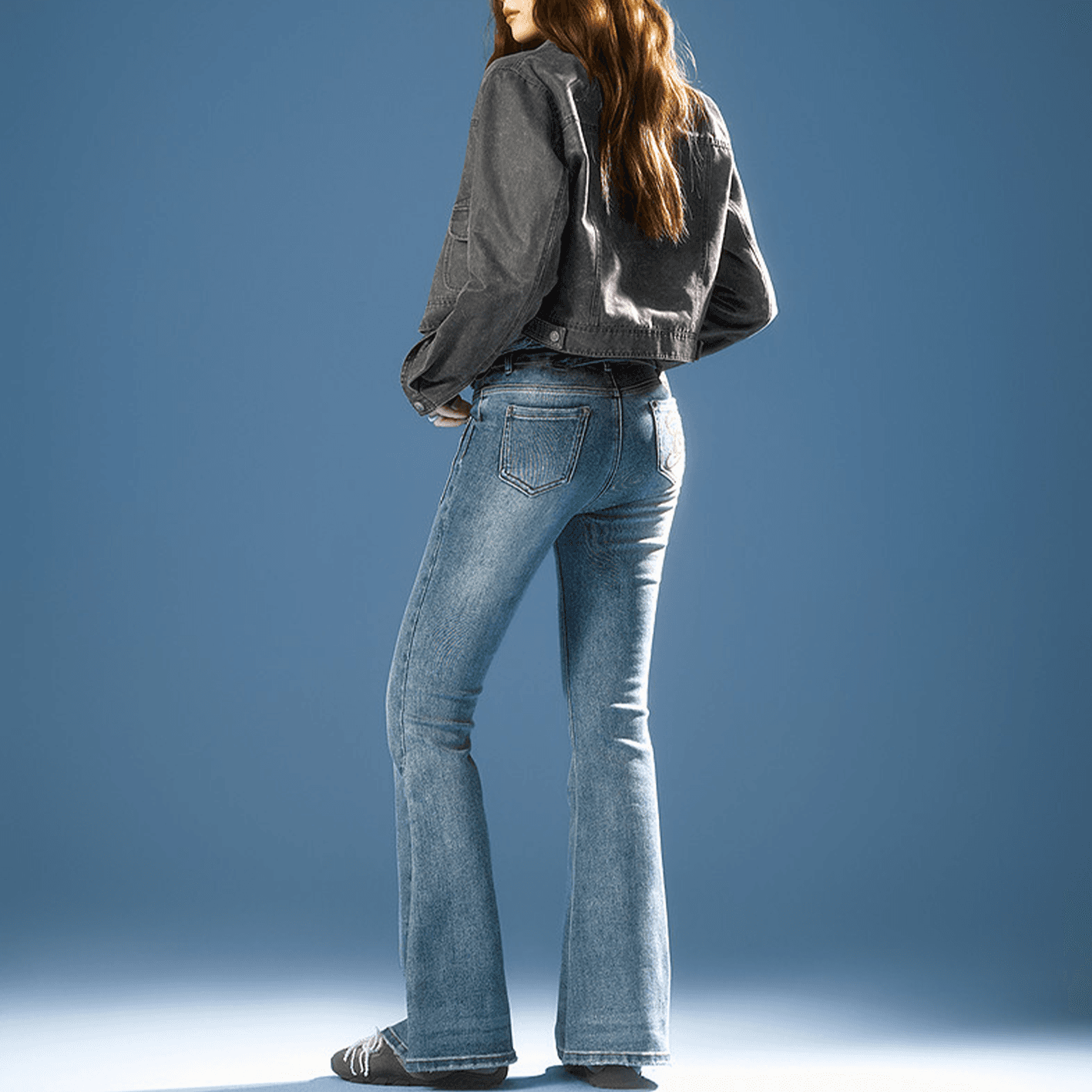 Джинсы CHUU Medium Denim Blue Women's Jeans CHUU Средний деним синий женский джинсы - изображение 4