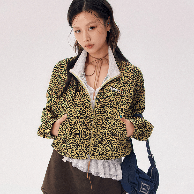 CHUU Укороченная куртка женский желтый леопард с принтом - изображение 6