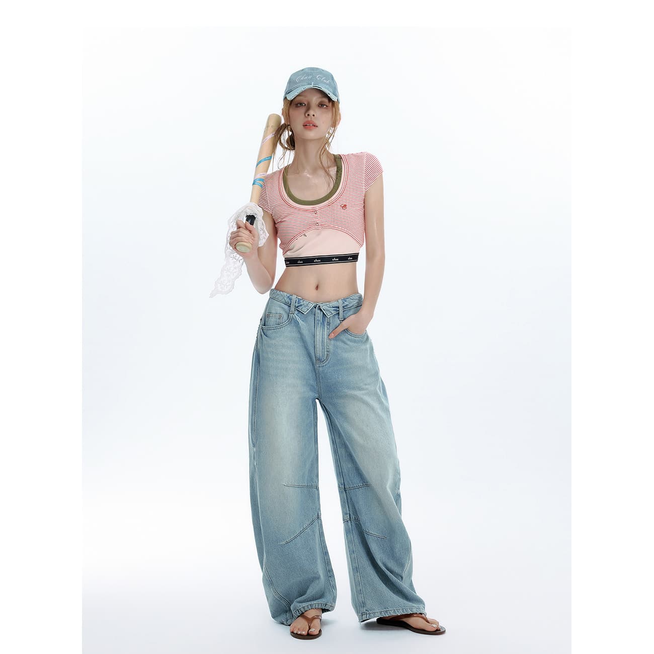 CHUU Red Stripes Женские Укороченные Куртки и Пальто - изображение 3