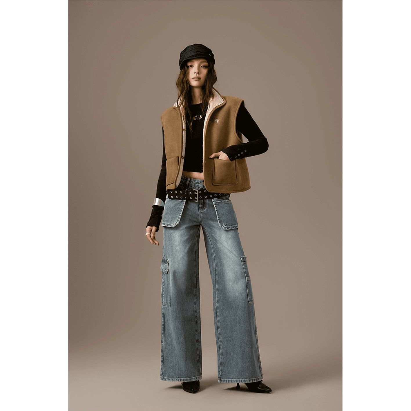 Джинсы CHUU Medium Denim Blue Women's Jeans CHUU Средний деним синий женский джинсы - изображение 5