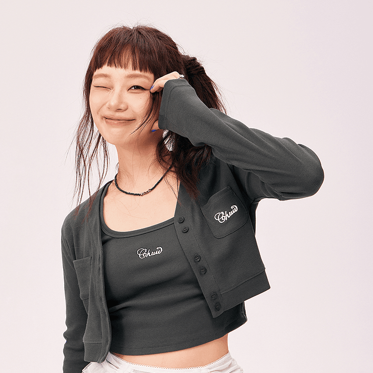 CHUU Carbon Gray Женское короткое пальто - изображение 6