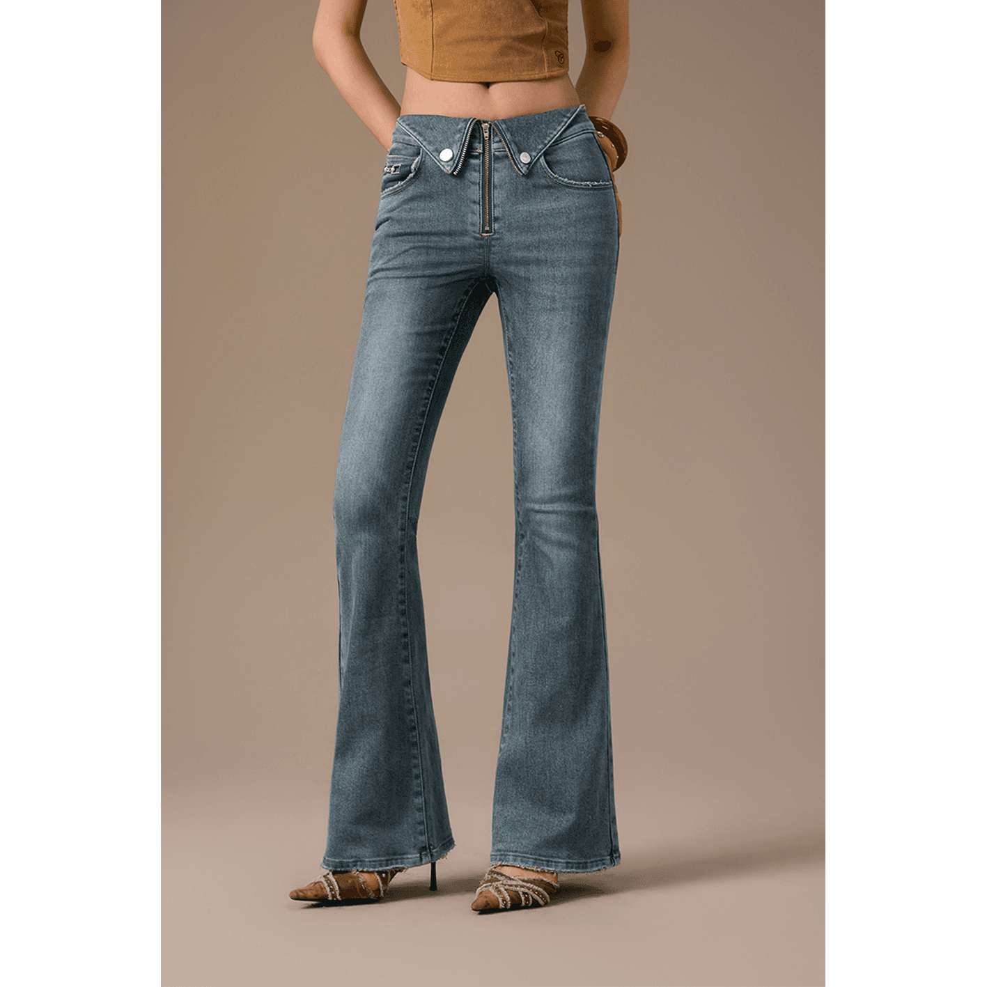 Джинсы CHUU Medium Denim Blue Women's Jeans CHUU Средний деним синий женский джинсы - изображение 3